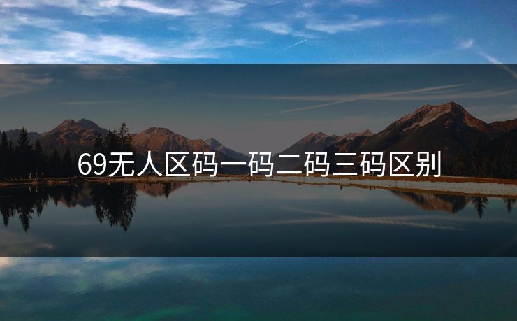 69无人区码一码二码三码区别